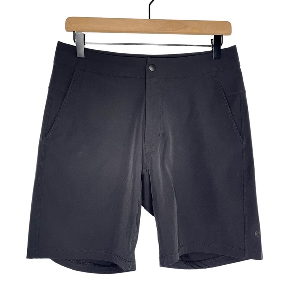 lululemon athletica Other - Lululemon Shorts Mens 28 Black Hybrid Interior Drawstring Stretch Snap Short